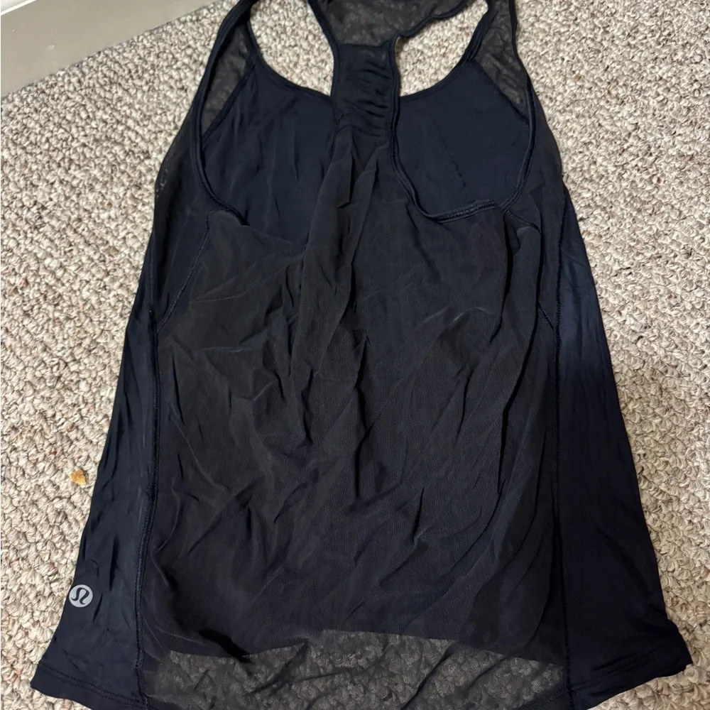 Black Mesh Racerback Tank Top - Picture 2 of 2